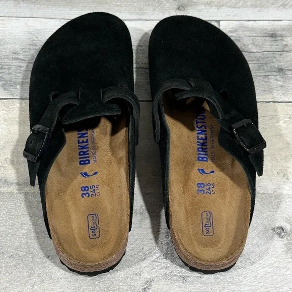BIRKENSTOCK Boston Soft Footbed Clog - Black Suede - 7-7.5 .US / 38 .EU